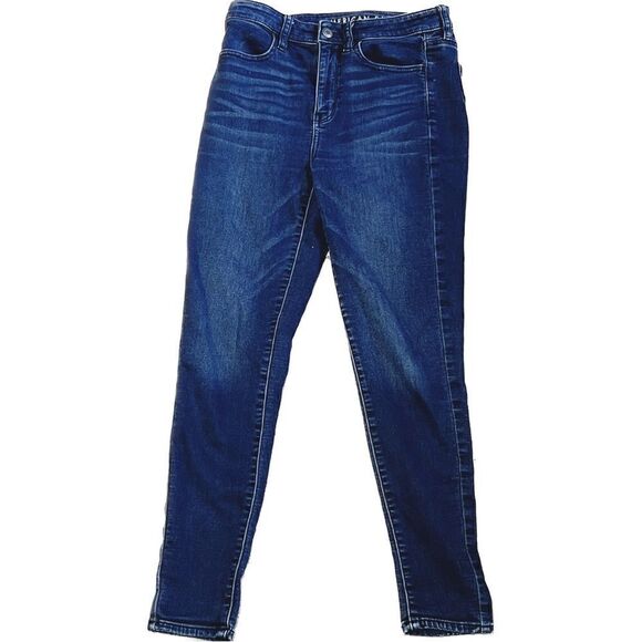 American Eagle women’s size 2, mid rise, dark wash, straight leg, denim jeans - Picture 2 of 9